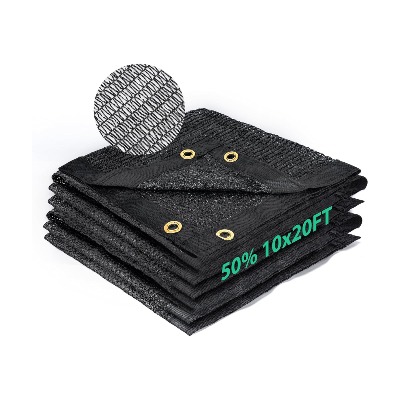 Kesfitt 50% Shade Cloth 10x20 ft, Breathable HDPE Mesh Sun Shade Tarp for Garden & Greenhouse, UV Resistant Outdoor