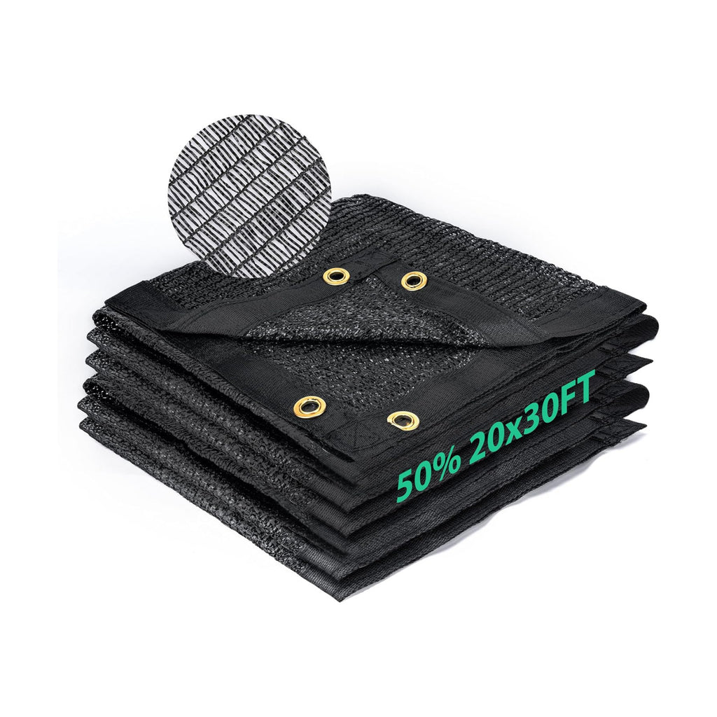 Kesfitt 50% Shade Cloth 20x30 ft, Breathable HDPE Mesh Sun Shade Tarp for Garden & Greenhouse, UV Resistant Outdoor