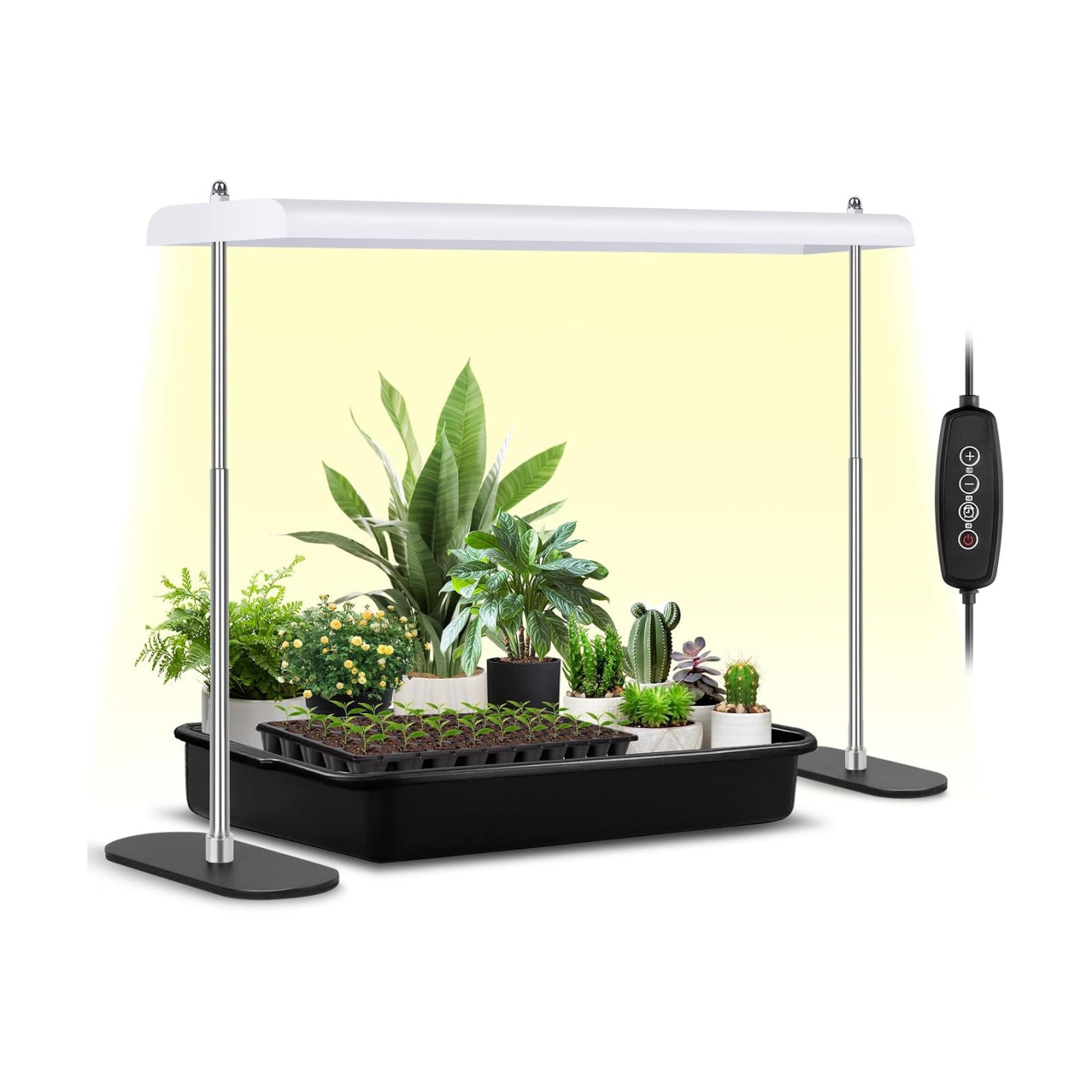 FOXGARDEN Grow Light Stand, Advanced LED Plant Growth Lighting with 4/8/12H Timer, 6 Dimming Options, and Adjustable