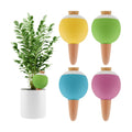 4Pcs Plant Watering Globes, Kalolary Large Terracotta Automatic Watering Stake Devices with Wooden Stopper for Pots