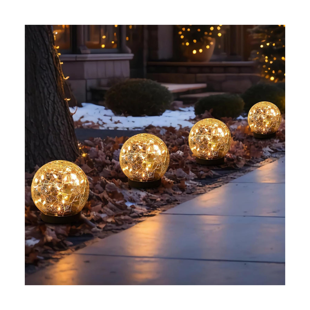 Solar Globe Lights Outdoor Waterproof-Solar Balls-Solar Garden Lights Orbs | Solar Globe Lights for Outside 6 Pack