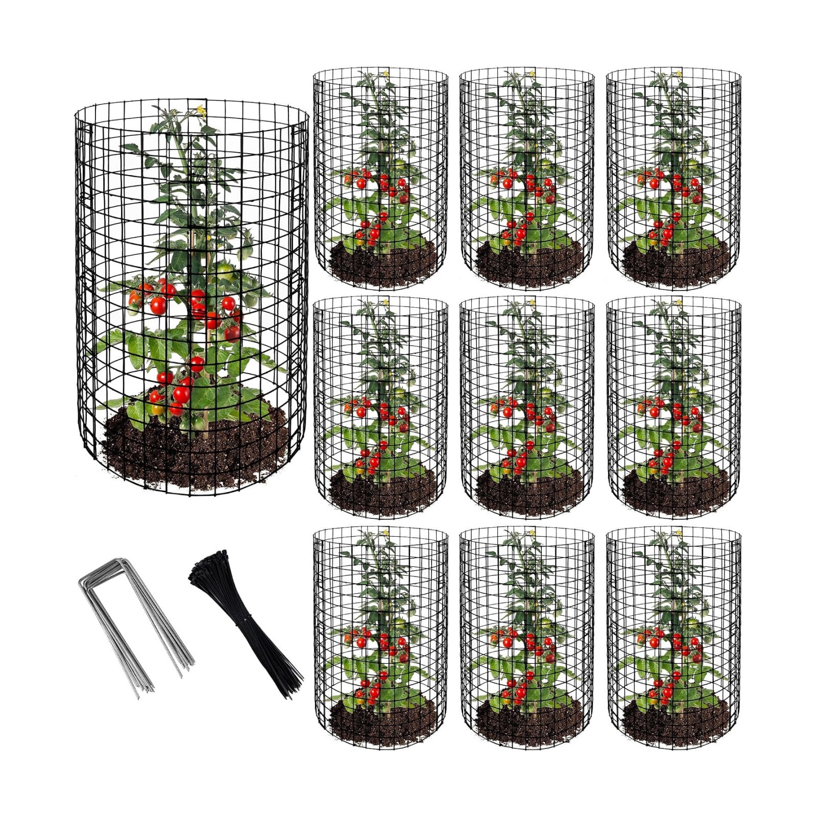 Adnee 10 Packs Wire Plant Protector from Animals - 20" H X 12" D Metal Mesh Plant Cage Covers - Sturdy Garden Bunny