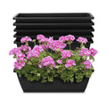 Window Box Planter, 6 Pcs 17" Flower Rectangle Planters Boxes, Dark Gray
