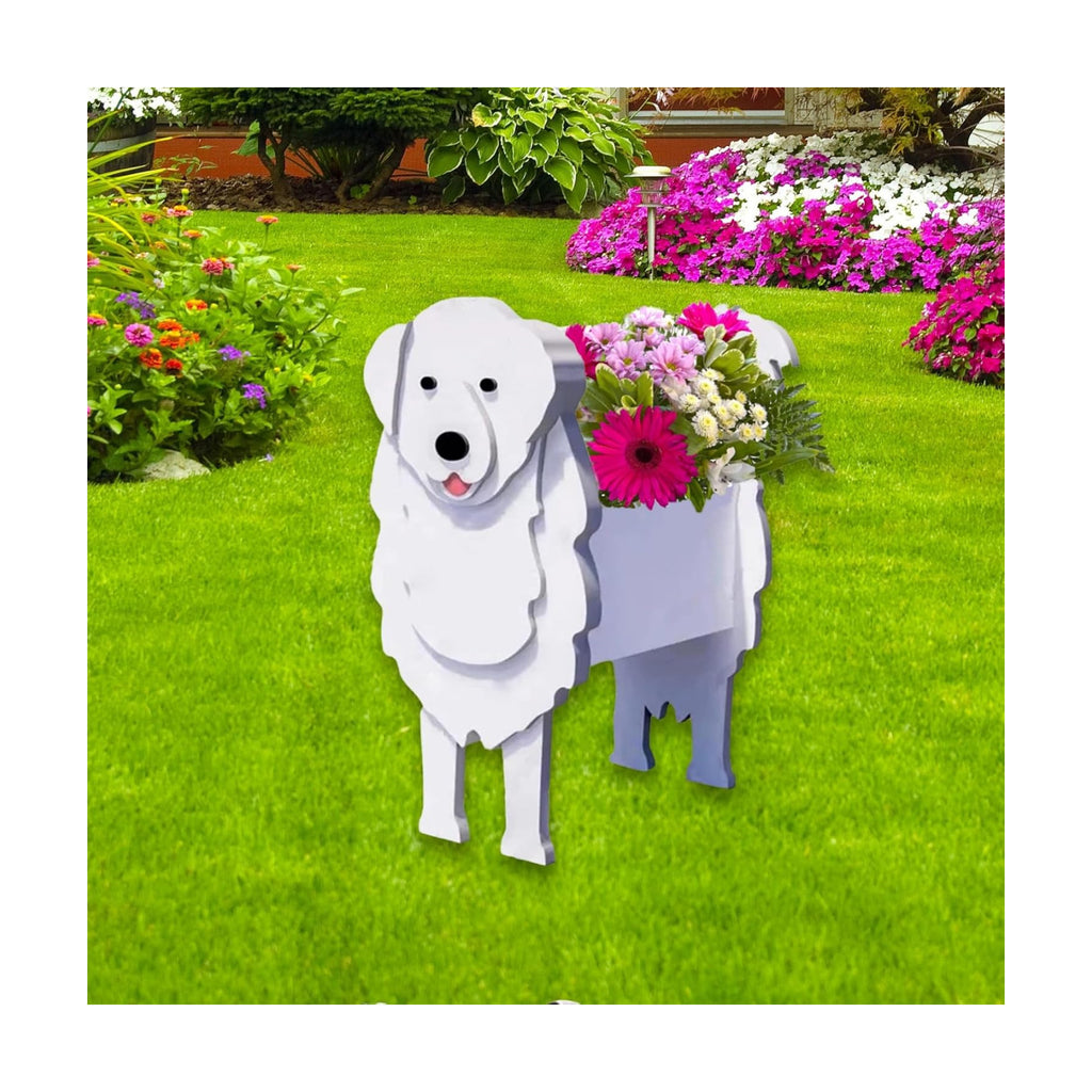 Great Pyrenees Dog Planter Pots, Animal Shaped Flower Pot | Cute Plant Gift for Women and Pet Lovers, Indoor Outdoor
