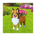 Sheltie Dog Planter Pots, Animal Shaped Flower Pot | Cute Plant Gift for Women and Pet Lovers, Indoor Outdoor Garden