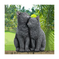 Wenqik Black Cat Statue for Garden Couple Kitten Figurines Decor Resin Cat Sculpture Decorative Garden Statues for