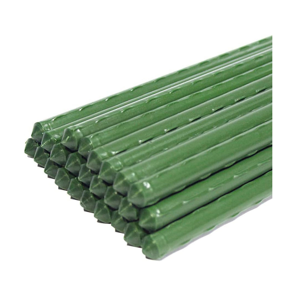 G-LEAF Garden Stakes 5 ft Plastic Coated Steel Tube Sturdy Metal Plant Sticks for Tomato,Cucumber,Bean,Tree,Pack of 25