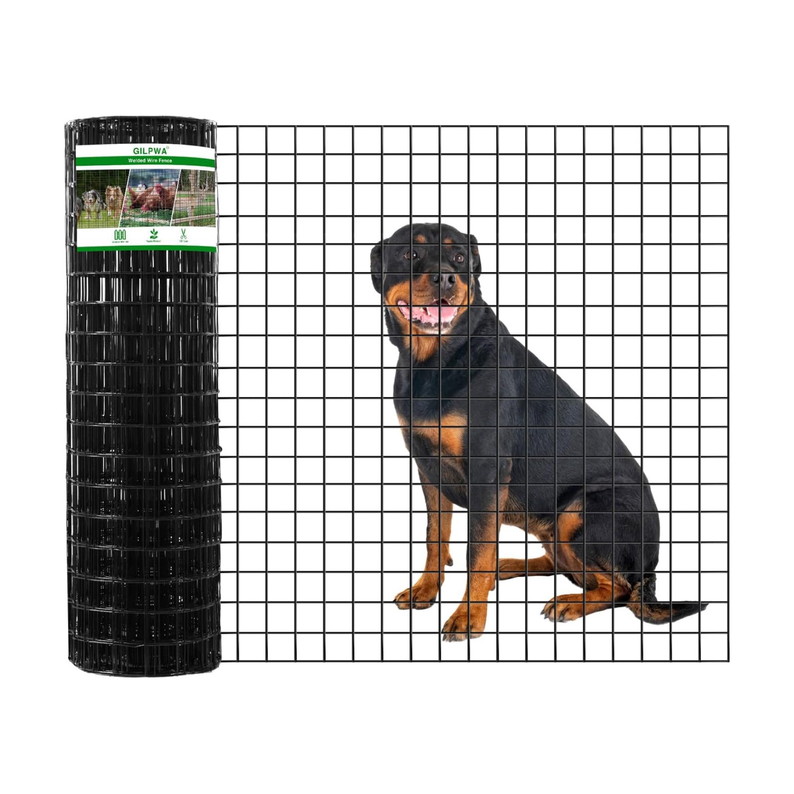 GILPWA Wire Fence, 36 in(H) X 50 ft(L) PVC Coated Welded Wire Fencing 2" X 2" 16GA Garden Border Vinyl Metal Chicken