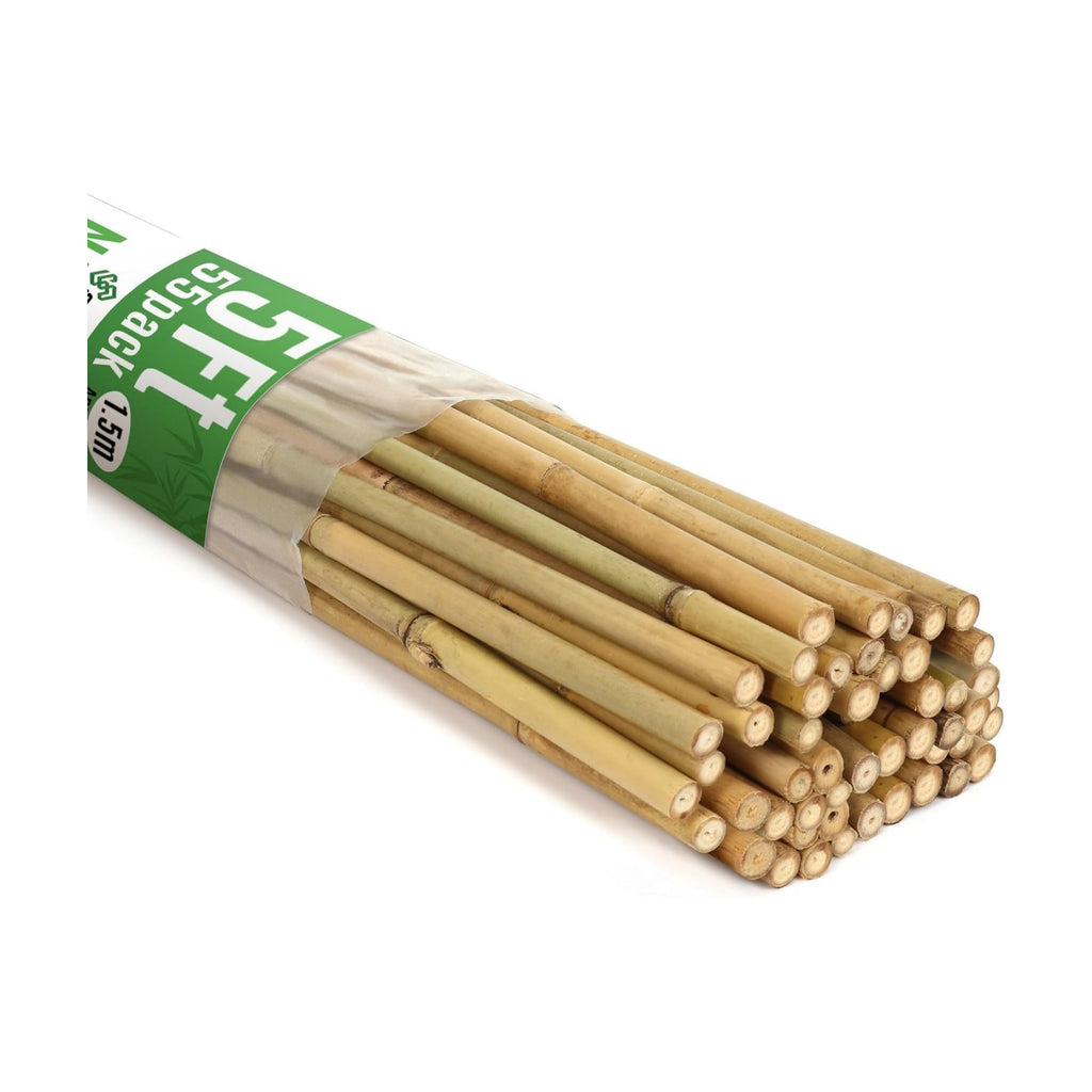 SWANGSA 55 Pack Bamboo Stakes for Plant 5 Feet(57.5inch) Bamboo Sticks for Garden Plant Support Stakes Poles for