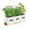 PERFNIQUE Indoor Herb Garden, Herb Planter Set with Tray, Farmhouse Indoor Plant Pots, Windowsill Herb Garden with
