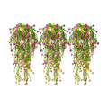 RECUTMS Artificial Hanging Plants with Lights Fake Hanging Spring Flowers