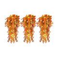 RECUTMS Fall Decor Artificial Flowers Faux Hanging Plants with Lights 3Pcs