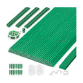 Cludoo 393PCS Garden Stakes Set with 120 Sets Fiberglass Plant Stakes Sticks Supports and Accessories, DIY 4ft 5ft 6ft