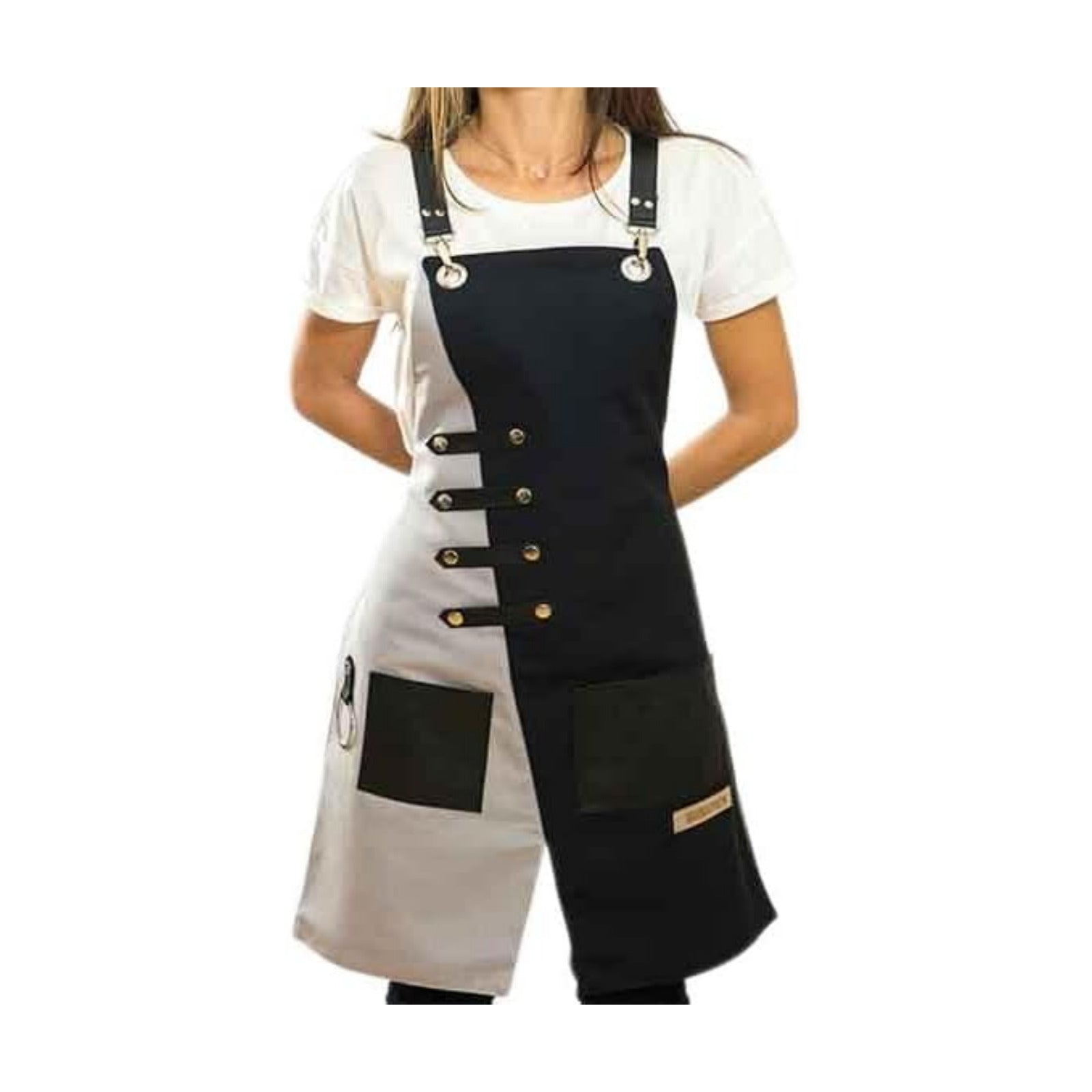 Apron for Women and Men Waterproof Canvas Extra Pocket for Chef Barista Gardening BBQ Grilling Crossback Unisex