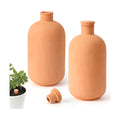 2 pcs Large 10x5in Ollas Terracotta Watering Pots Self Watering Planter Insert 1.8L Terra Cotta Clay Watering Spikes