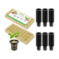 VIVOSUN 72 Rockwool Cubes & Net Pots Set for Hydroponics | 1.2" x 1.2" x 1.6" Cubes, 2" Net Cups for Hydroponic