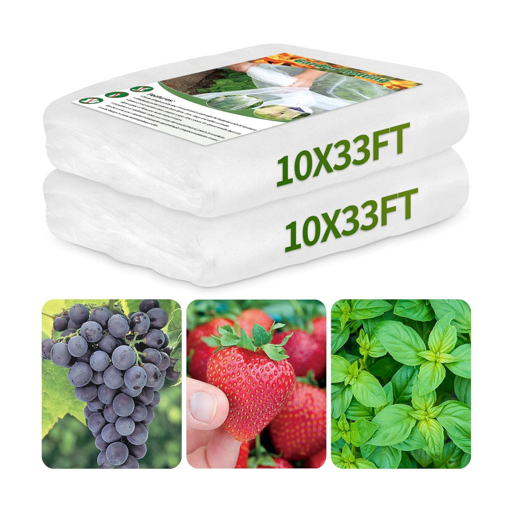 Garden Netting 10x33FT 2 Pack Ultra Fine Mesh, Insect Barrier Bird Netting for Garden Protection, Insect Bug Netting