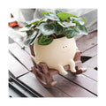 Smily Face Planter Pot Cute Resin Flower Head Planters for Indoor Outdoor Plants Unique Sitting Rocking Chairs