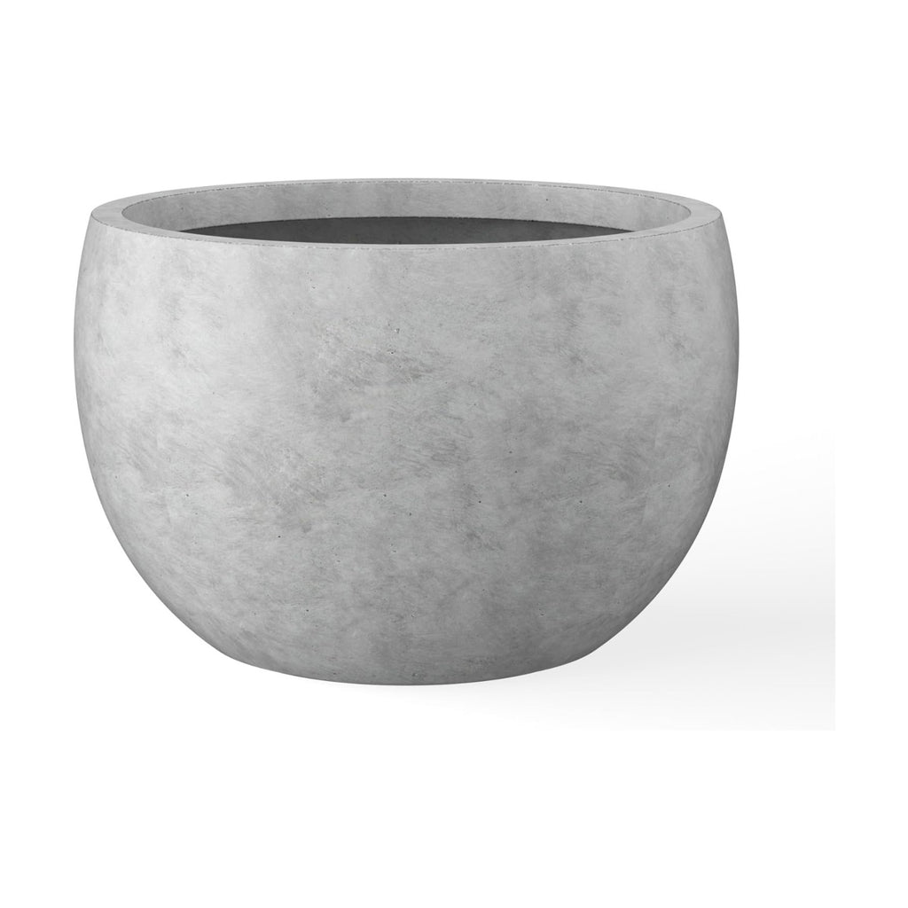 Kante Accent Round Bowl Pale Gray Concrete Planter 15.7" Dia, Outdoor | Rubber Plug for Indoor, Drainage for Garden