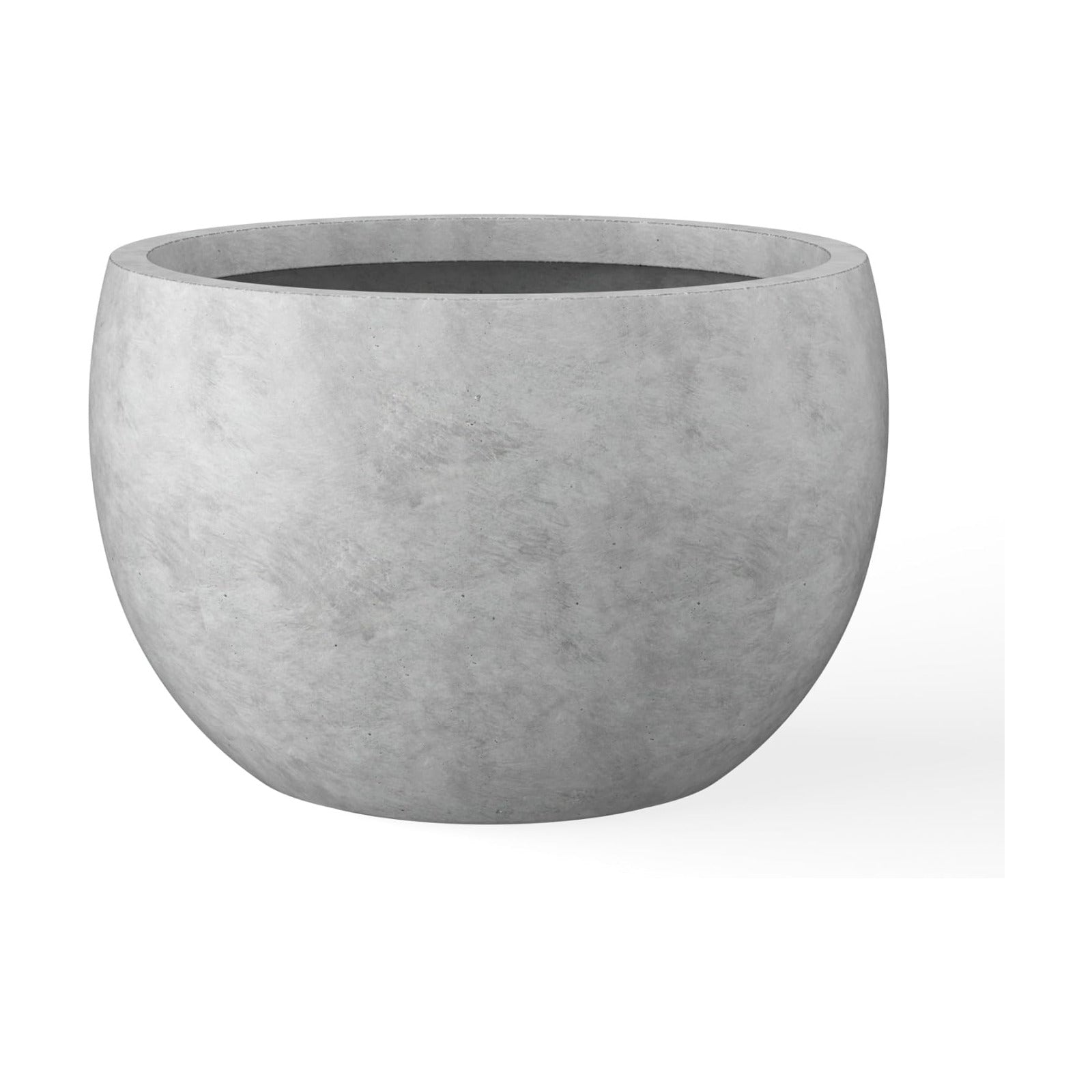 Kante Accent Round Bowl Pale Gray Concrete Planter 15.7" Dia, Outdoor | Rubber Plug for Indoor, Drainage for Garden