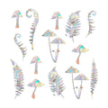 24 Pieces Static Window Clings Decals for Bird Strikes, Fern Style