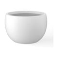 Kante Small Round Bowl White Concrete Planter 11.8" Dia, Outdoor | Rubber Plug for Indoor, Drainage for Garden