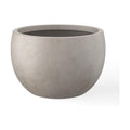 Kante Small Round Bowl Weathered Concrete Planter 11.8" Dia, Outdoor | Rubber Plug for Indoor, Drainage for Garden