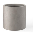Kante Small Round Cylinder Weathered Concrete Planter 9.8" Tall, Outdoor | Rubber Plug for Indoor, Drainage for Garden