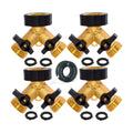 Garden Hose Splitter with Comfortable Rubber Grip Shut Off Valves, Heavy Duty Brass Connector, Water Tap, Y Splitter, 2