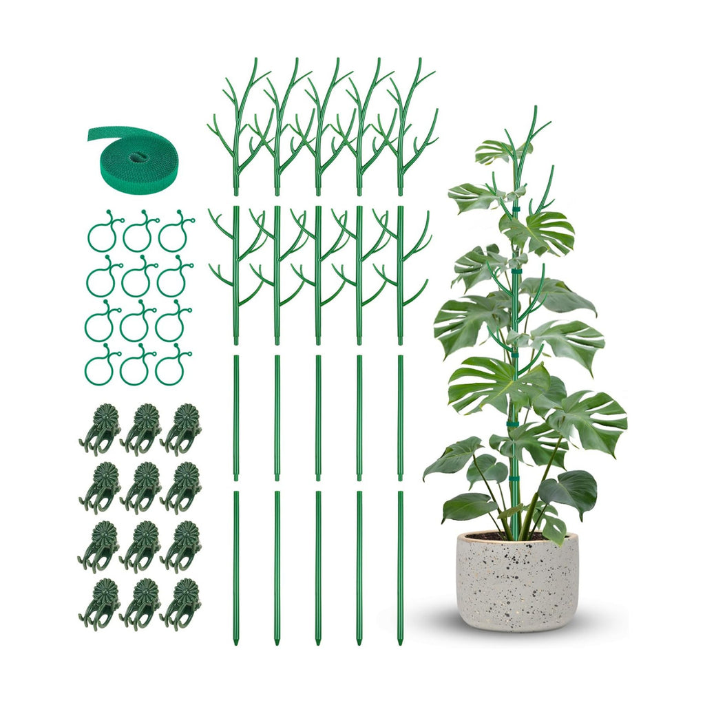 NiHome 50" Plant Support Stakes 5-Pack for Indoor & Outdoor Climbing Plants