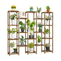 Plant Stand Indoor Outdoor, Tall Plant Shelf for Multiple Plants, 17 Tiers Large Plant Rack Wood Plant Holder Plant