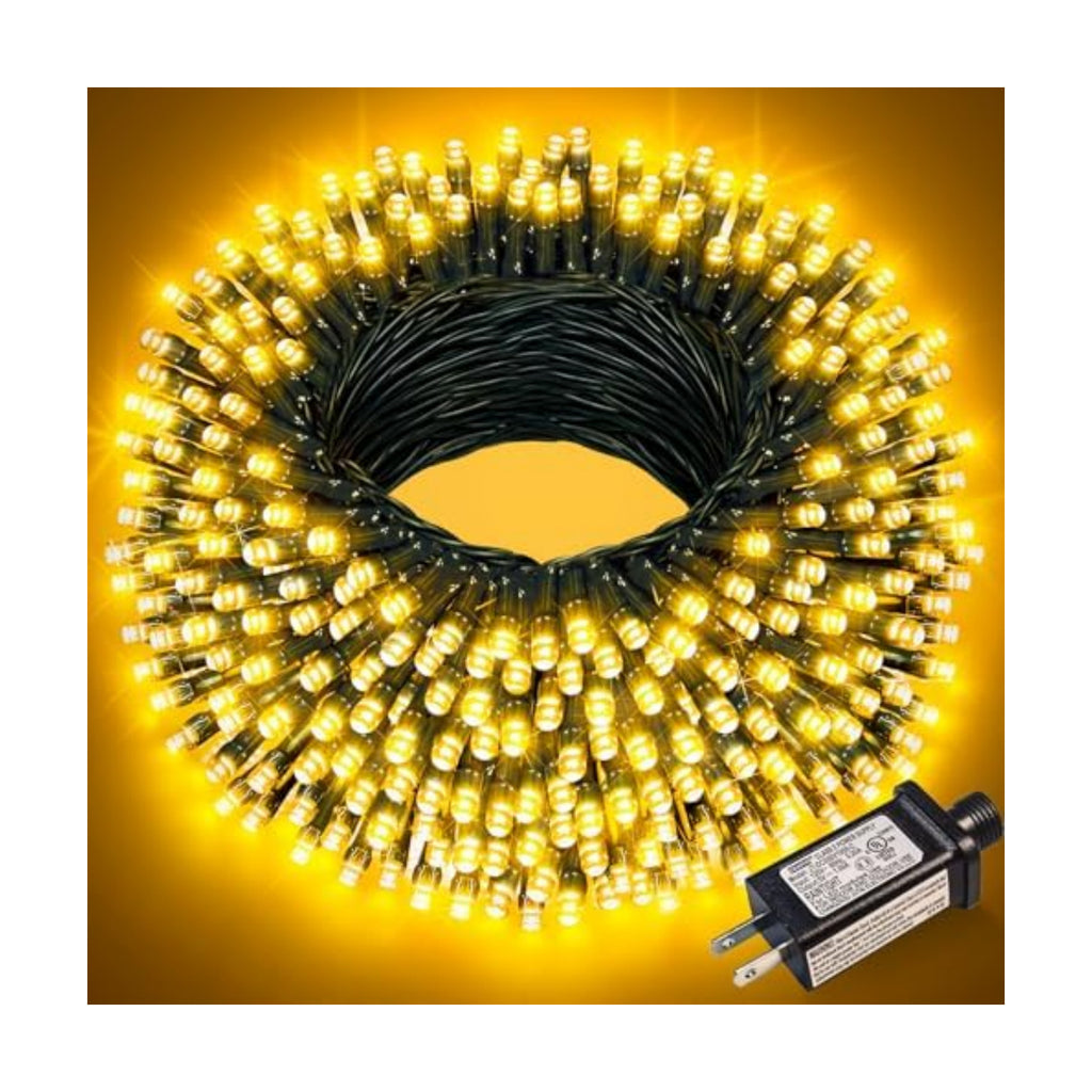 100FT 300 LED Christmas Lights Outdoor, Warm White Christmas Tree Lights