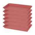 VUWEZ 6 Pack Rectangular Plastic Plant Tray Saucer, Terracotta, 6 X 11 Inch, 100lbs Weight Capacity, Indoor/Outdoor, Windowsill Planter Tray