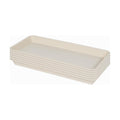 VUWEZ Rectangular Plastic Plant Saucer, 6 Pack - Indoor/Outdoor Water Drip Tray for Flower Pots and Planters, Windowsill (6.5 X 13 Inch, Beige)