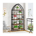 Tribesigns 5-Tier Indoor Plant Stand, 74.8-Inch Tall, Industrial Wood & Metal Plant Shelf for Indoor, Balcony, Garden