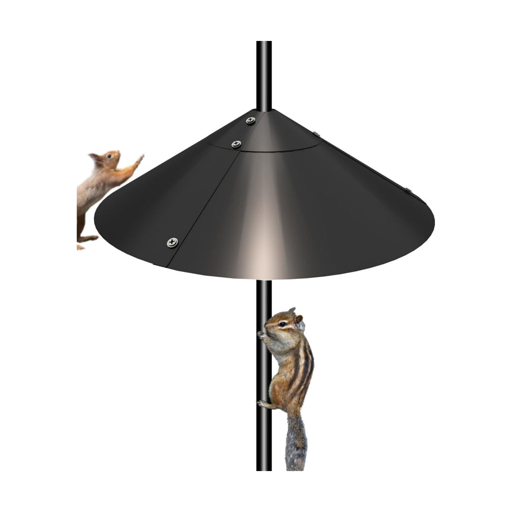 Garbuildman Metal Squirrel Baffle for Bird Feeder Pole, Outside Pole Mount Bird House Guard for Outdoor Shepherd’s Hook, 19 Inch, 1 Pack