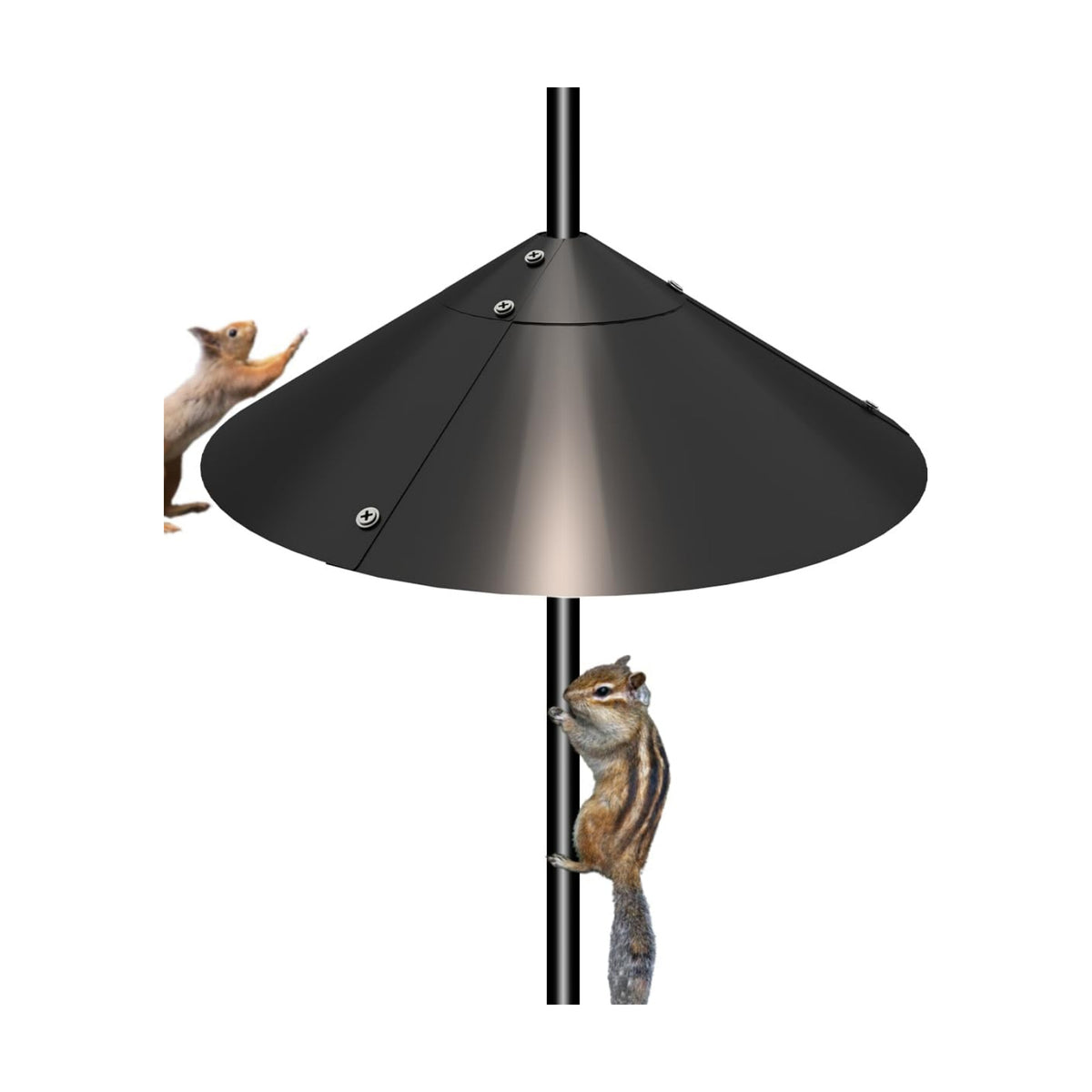 Garbuildman Metal Squirrel Baffle for Bird Feeder Pole, Outside Pole Mount Bird House Guard for Outdoor Shepherd’s Hook, 19 Inch, 1 Pack