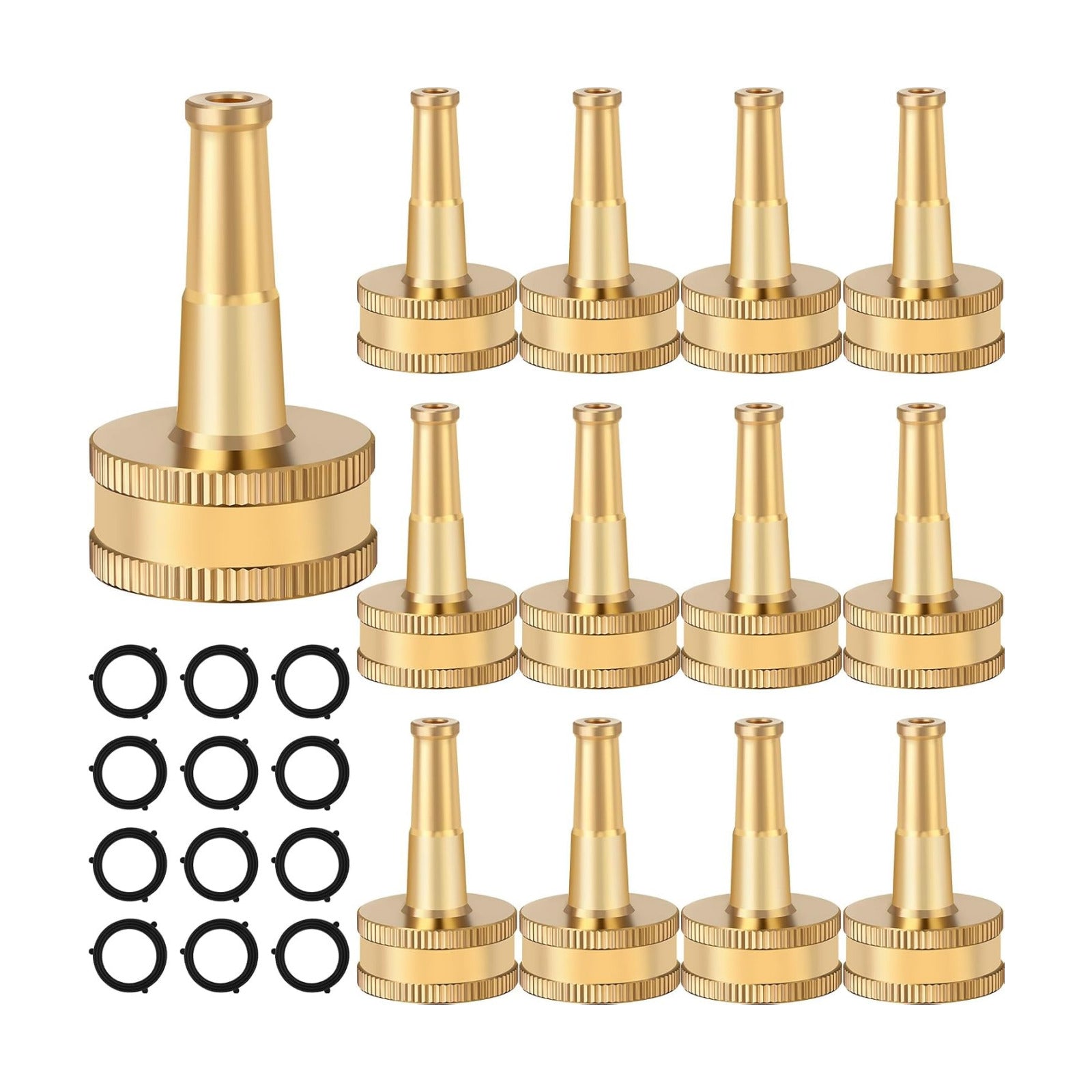 JaGely 12 Pack Brass Hose Nozzle for Garden, Jet Sweeper Nozzles Solid Brass 2" Jet Nozzle for Car Wash, Extra12 Garden