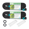 LINEX Flat Soaker Hose 30 ft for Garden Beds, 1/2'' x 15 ft 2 Pack Drip Hoses Irrigation Sprinkler Heavy Duty Save