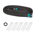 LINEX Flat Soaker Hose 1/2" x 75 ft with Stake for Garden Beds Drip Hoses Irrigation Sprinkler Heavy Duty Save Water 80%