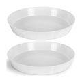 18in (16.3in Base) White Granite Case of 2 | Plant Saucers
