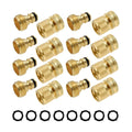 Hourleey Garden Hose Quick Connector, Solid Brass 3/4 Inch GHT Thread Garden Quick Connect Kit, Male and Female No-Leak