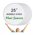 DoubleFill 6 Pcs 25 Inch Plant Saucer Large Clear Plastic Flower Plant Trays Heavy Duty Round Water Catcher for Pots