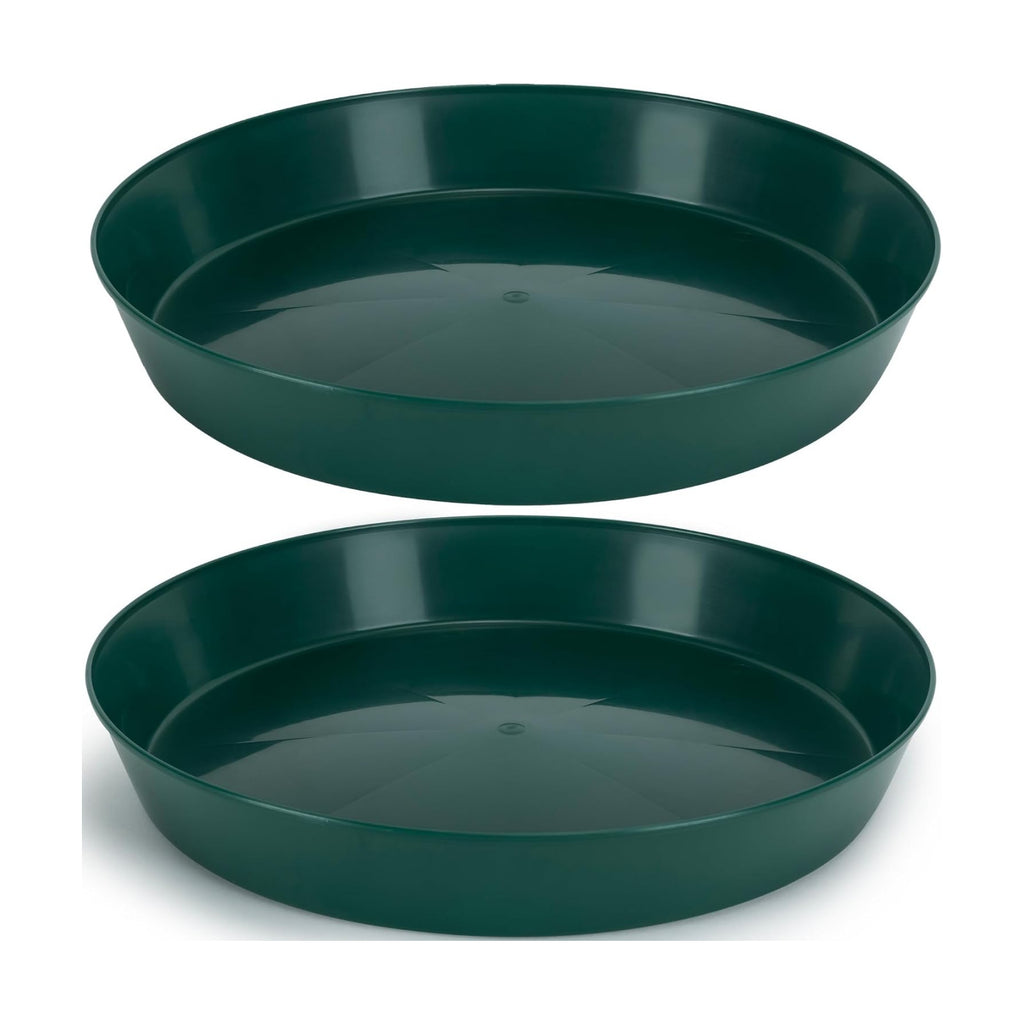 Saucers 18 Inch (16.3 Inch Base), Hunter Green Case of 2 | Hunter Green Colored Polypropylene, Heavy Duty