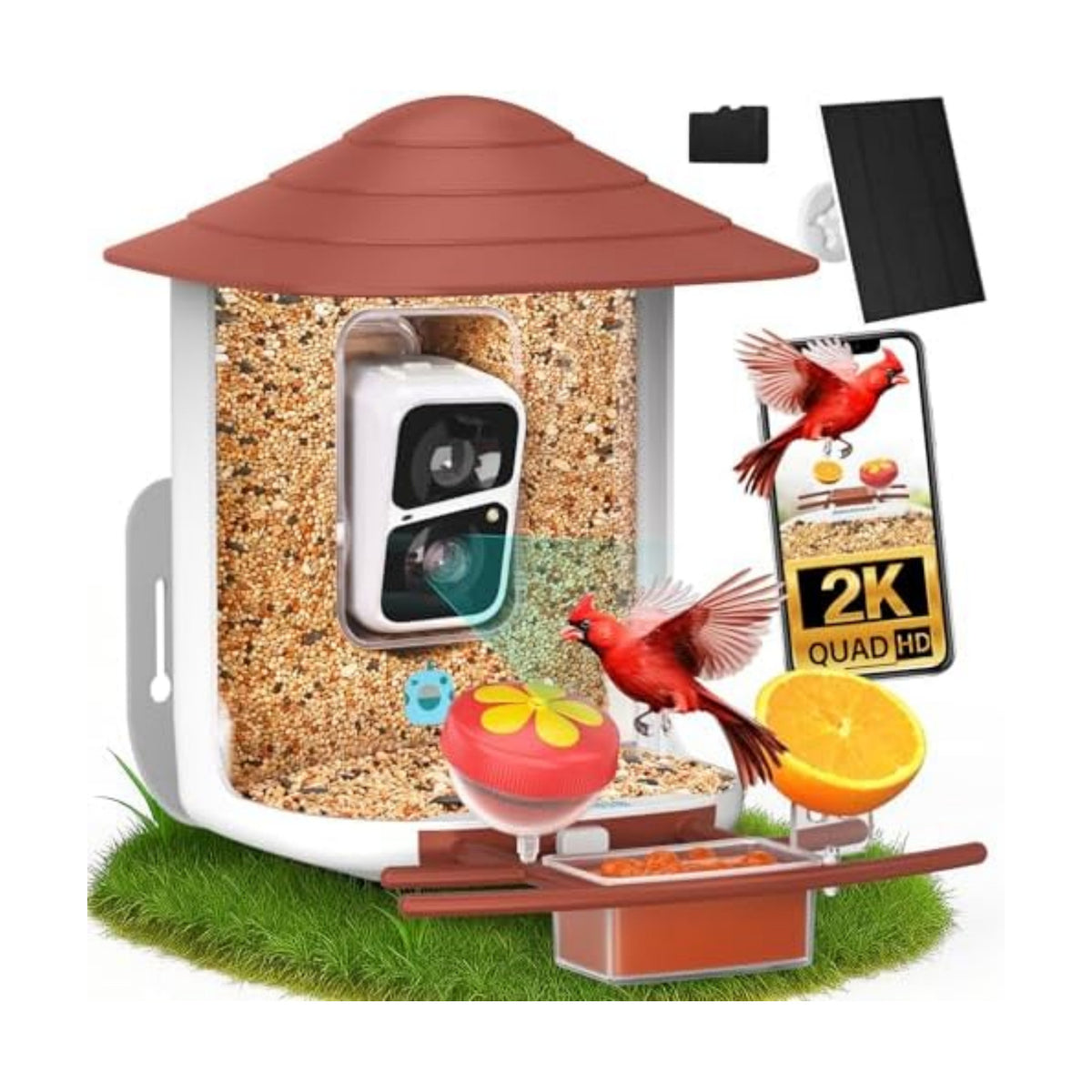 birdsnap® TUC Bird Feeder with Camera Solar Powered 2K Video with 32GB Card