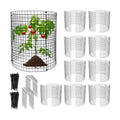 10 Pack Round Plant Protector from Animals, 12'' x 12'' Metal Plant Cages，30Pcs Metal Mesh to Keep Animals Out, Garden