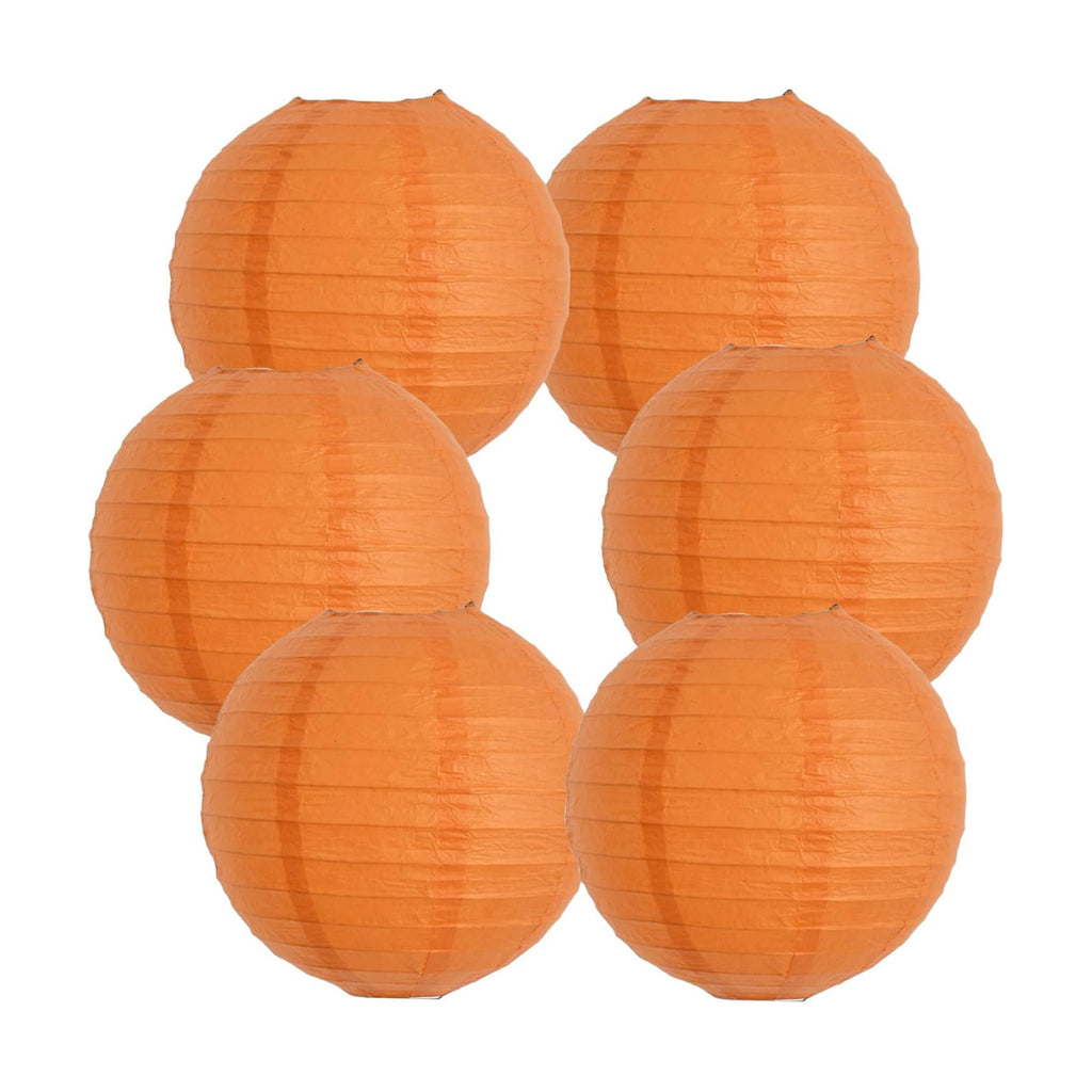 BEISHIDA 12 Inch Orange Paper Lanterns 6Packs Hanging Round Chinese Lantern