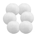 BEISHIDA 6 Inch White Paper Lanterns 6 Packs Hanging Round Chinese Lantern