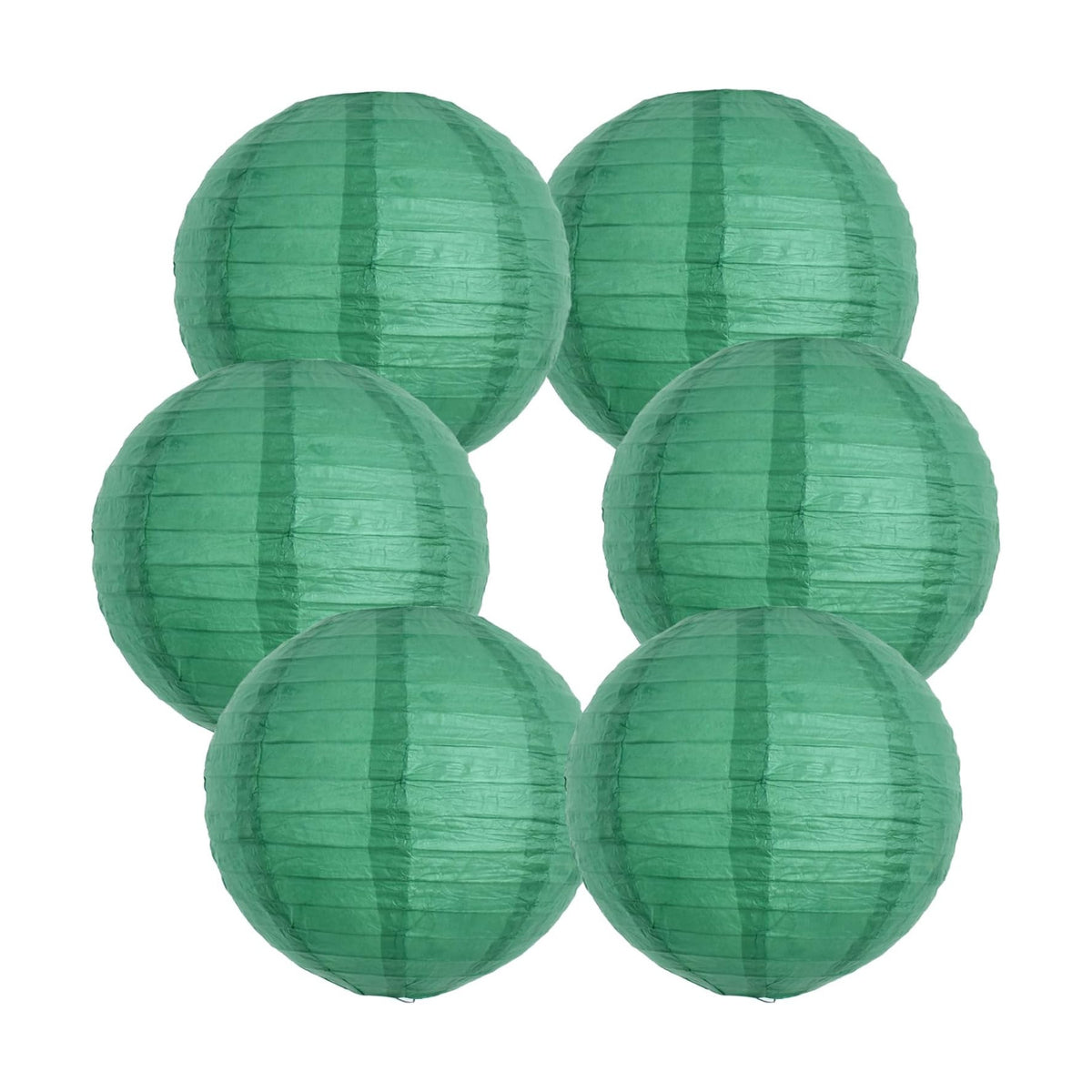 BEISHIDA 8 Inch Green Paper Lanterns 6 Packs Hanging Round Chinese Lantern