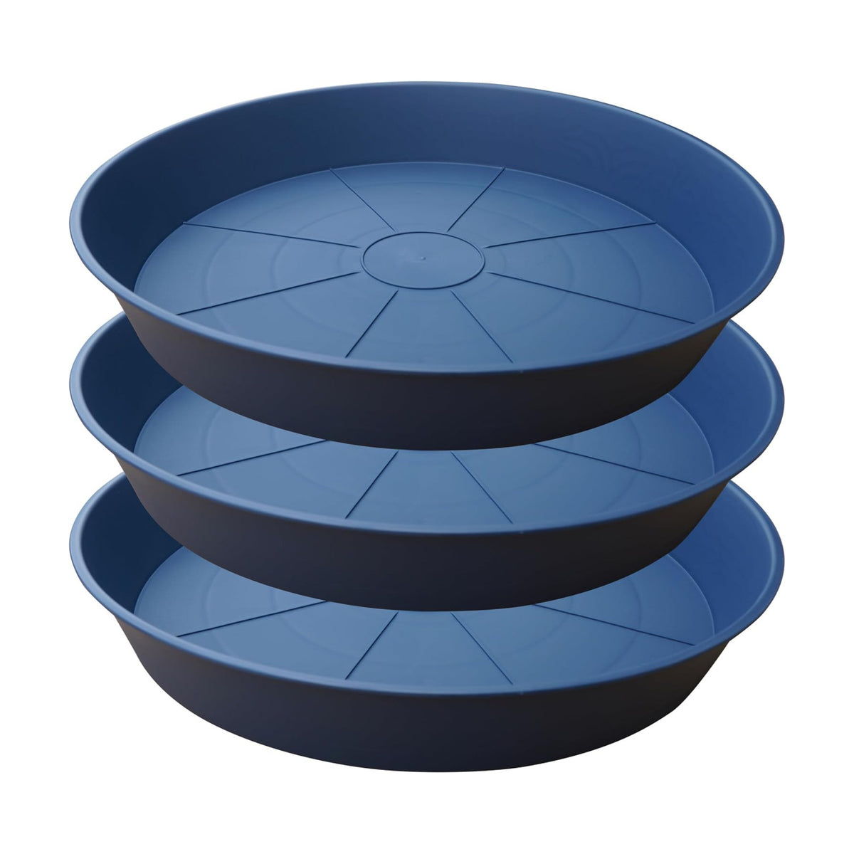 3 Pack of 20 22 inch Plant Saucer (19.2 Inch Base), 3.6" Depth Tray, Large Deep Garden Plastic Flower Planter Plant Trays for Indoors Outdoor Bath Bath (22", Blue)